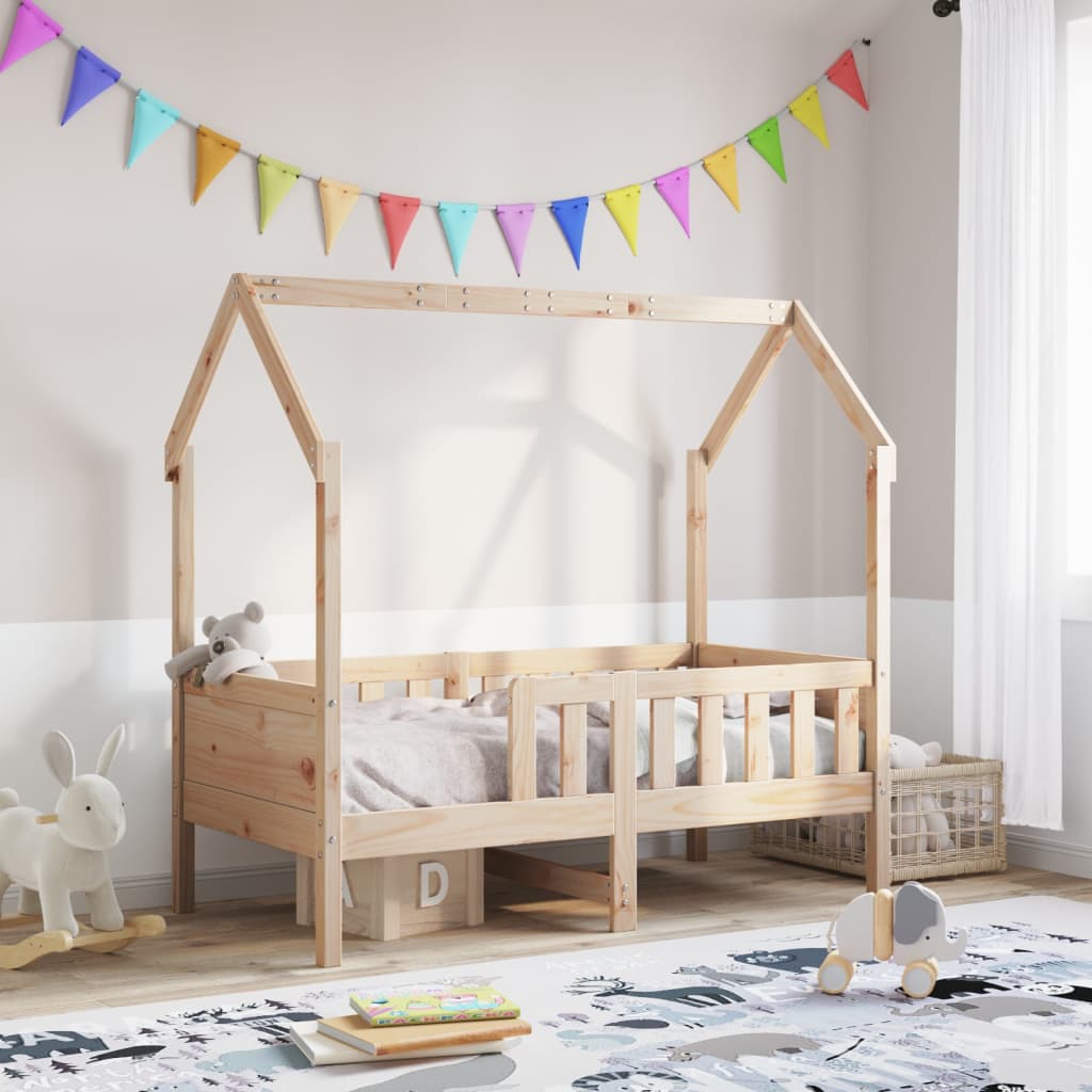 Cadre de lit d'enfants forme de maison sans matelas pin - XIOS