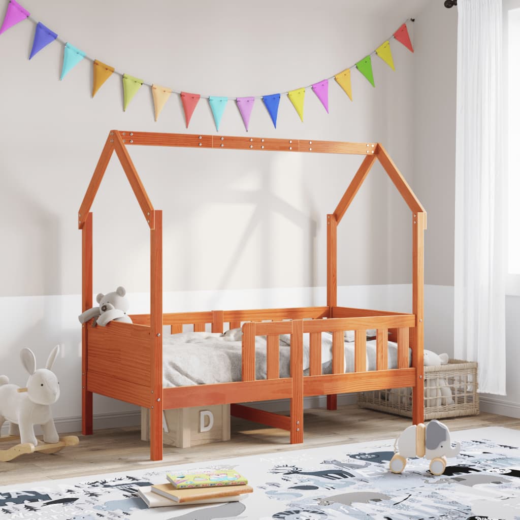 Cadre de lit d'enfants forme de maison sans matelas pin - XIOS