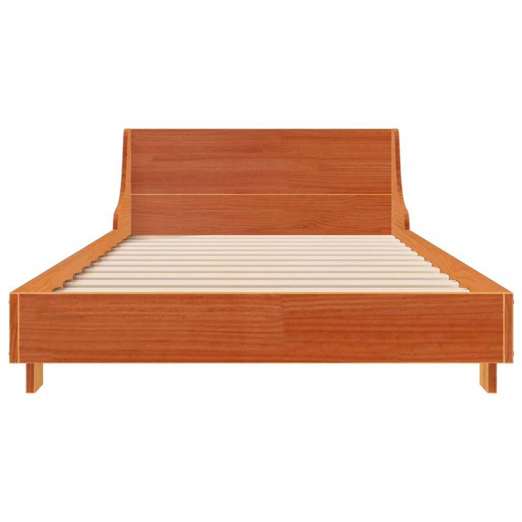 Cadre de lit sans matelas cire marron 100x200cm bois pin massif - XIOS