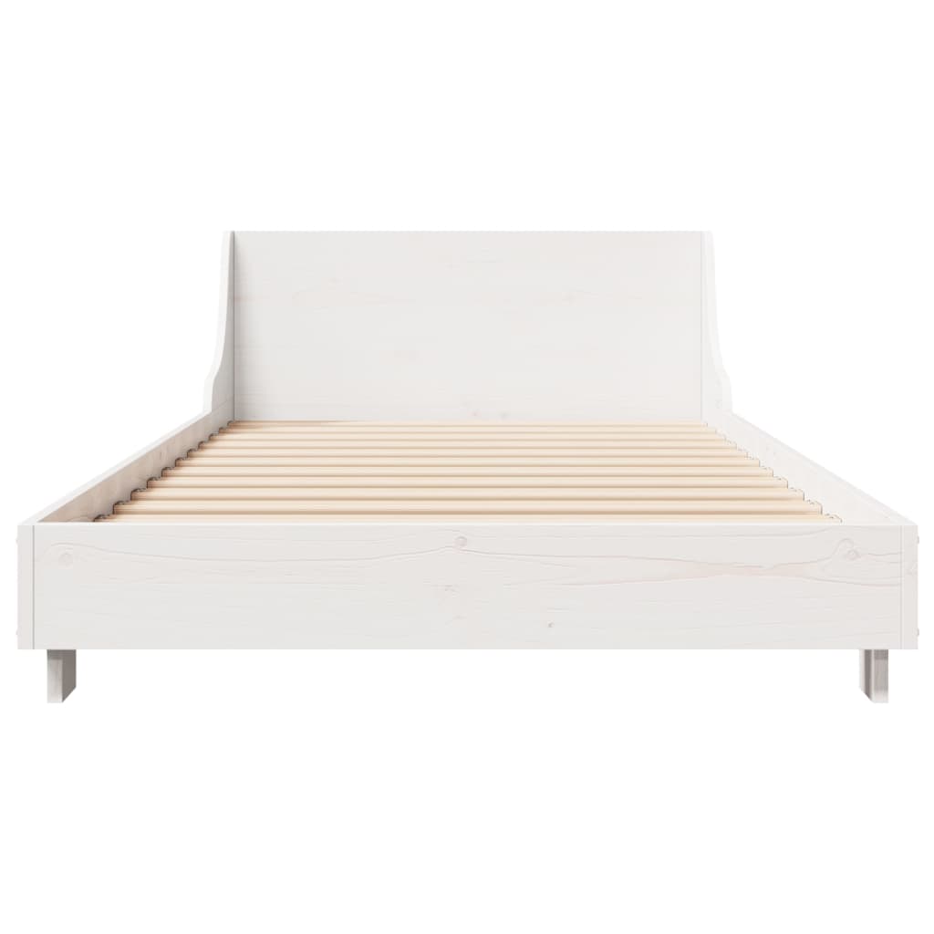 Cadre de lit sans matelas blanc 90x200 cm bois de pin massif - XIOS