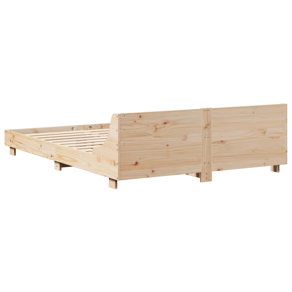 Cadre de lit sans matelas 140x190 cm bois de pin massif - XIOS