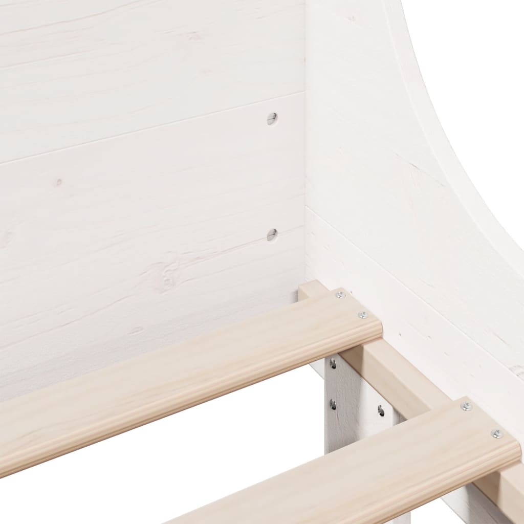 Cadre de lit sans matelas blanc 140x190 cm bois de pin massif - XIOS