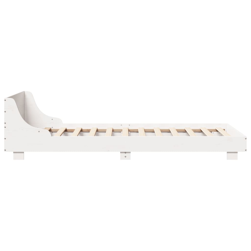 Cadre de lit sans matelas blanc 75x190 cm bois de pin massif - XIOS