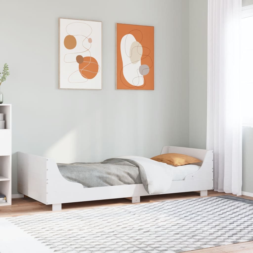 Cadre de lit sans matelas blanc 90x200 cm bois de pin massif - XIOS
