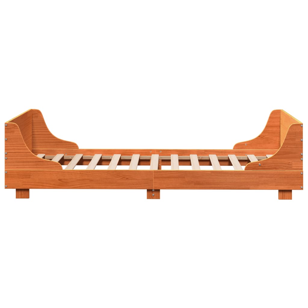 Cadre de lit sans matelas cire marron 90x200 cm bois pin massif - XIOS