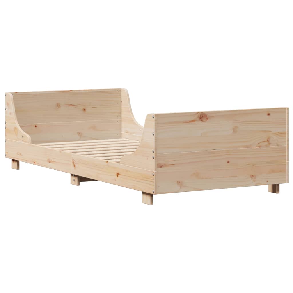 Cadre de lit sans matelas 75x190 cm bois de pin massif - XIOS
