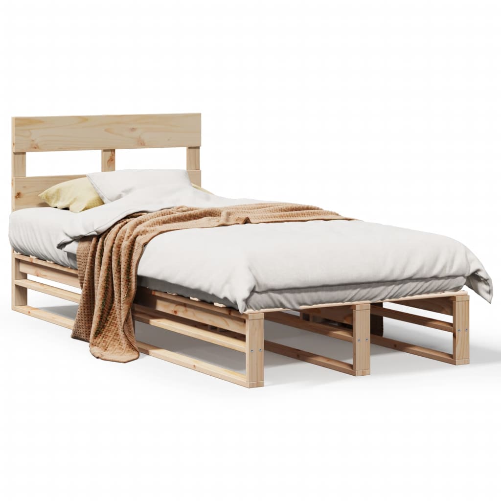 Cadre de lit sans matelas 90x200 cm bois de pin massif - XIOS