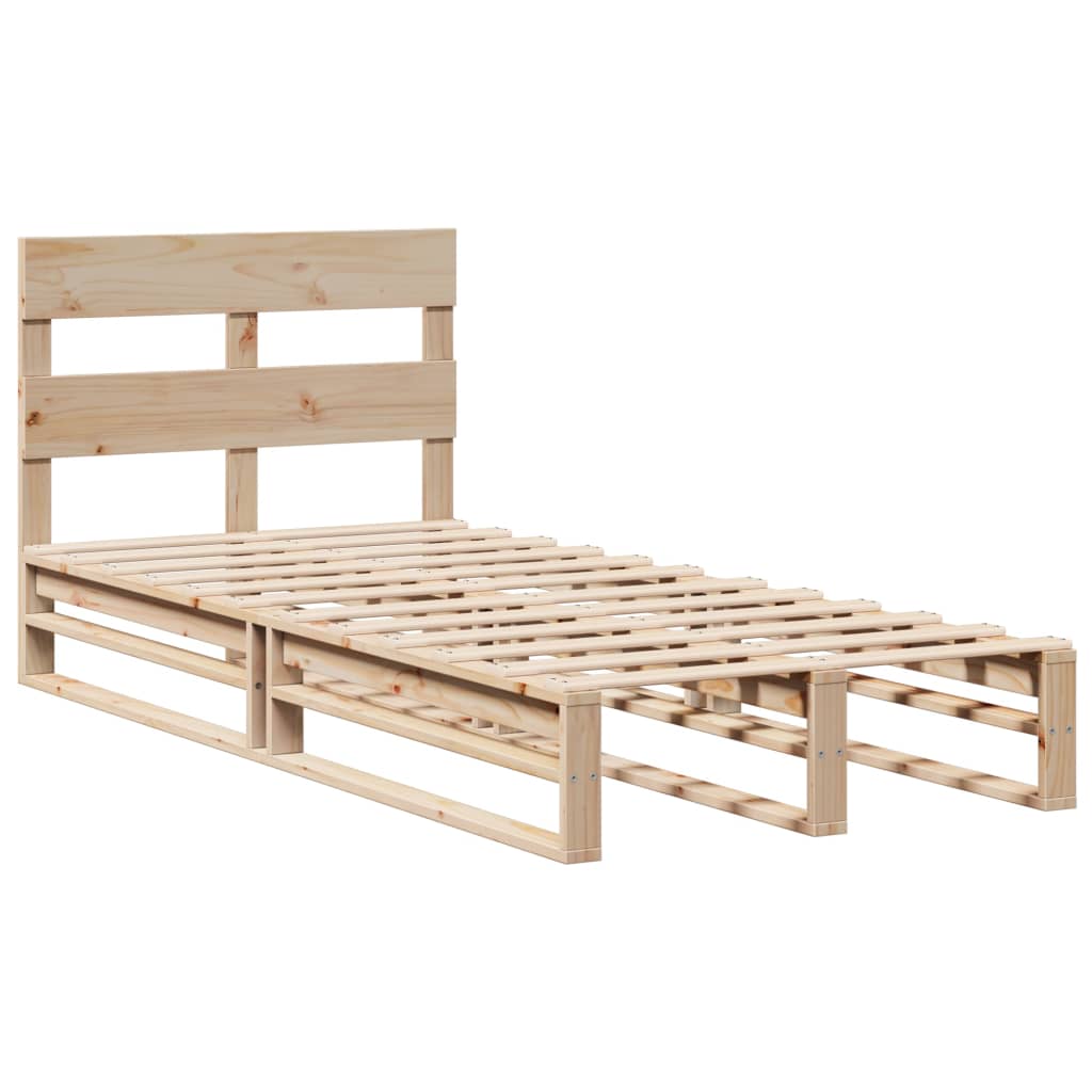 Cadre de lit sans matelas 75x190 cm bois de pin massif - XIOS