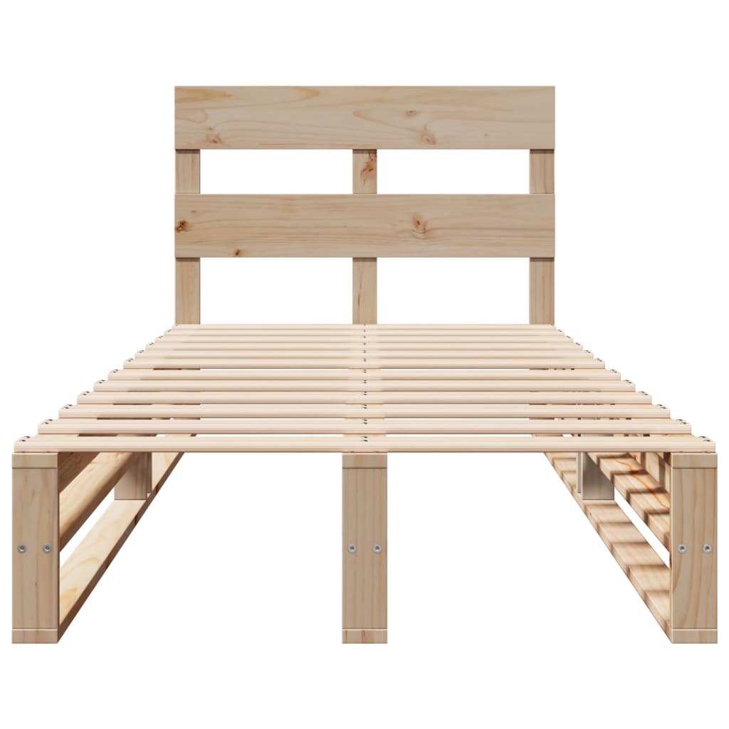 Cadre de lit sans matelas 75x190 cm bois de pin massif - XIOS