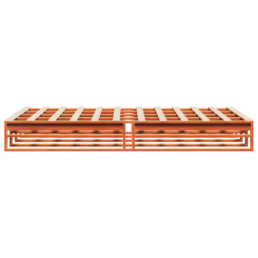 Cadre de lit sans matelas cire marron 140x200cm bois pin massif - XIOS