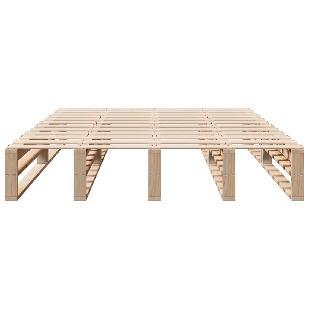 Cadre de lit sans matelas 150x200 cm bois de pin massif - XIOS