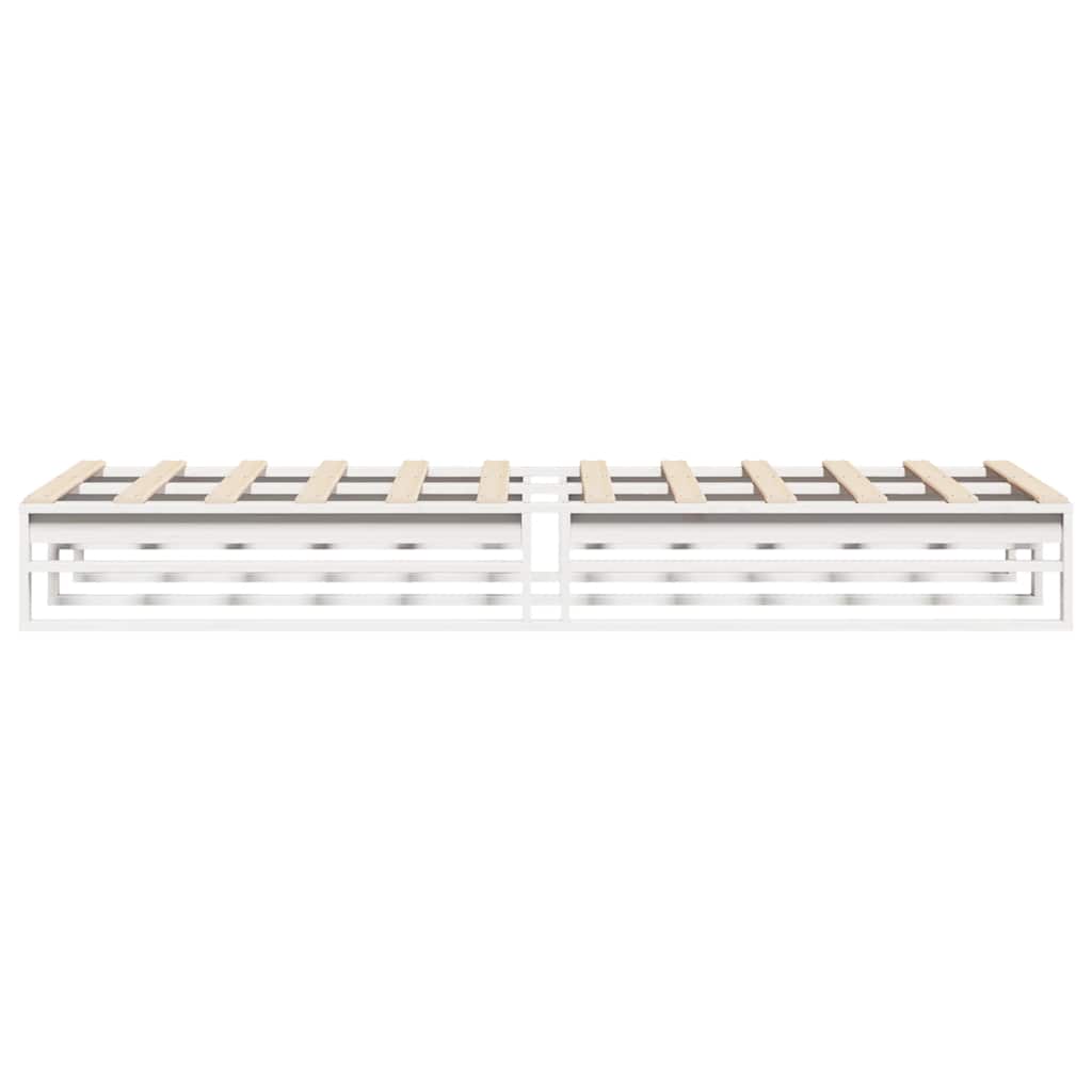 Cadre de lit sans matelas blanc 75x190 cm bois de pin massif - XIOS