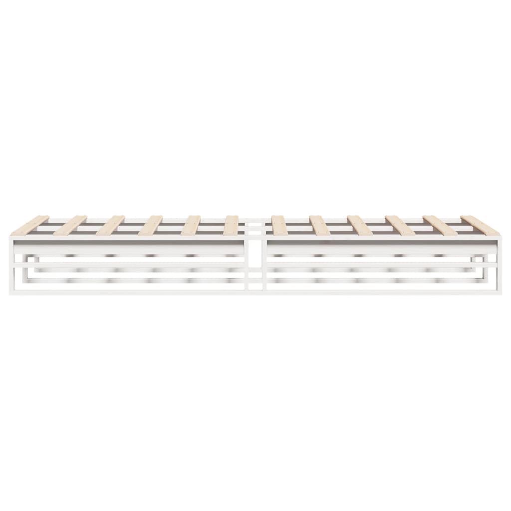 Cadre de lit sans matelas blanc 90x190 cm bois de pin massif - XIOS