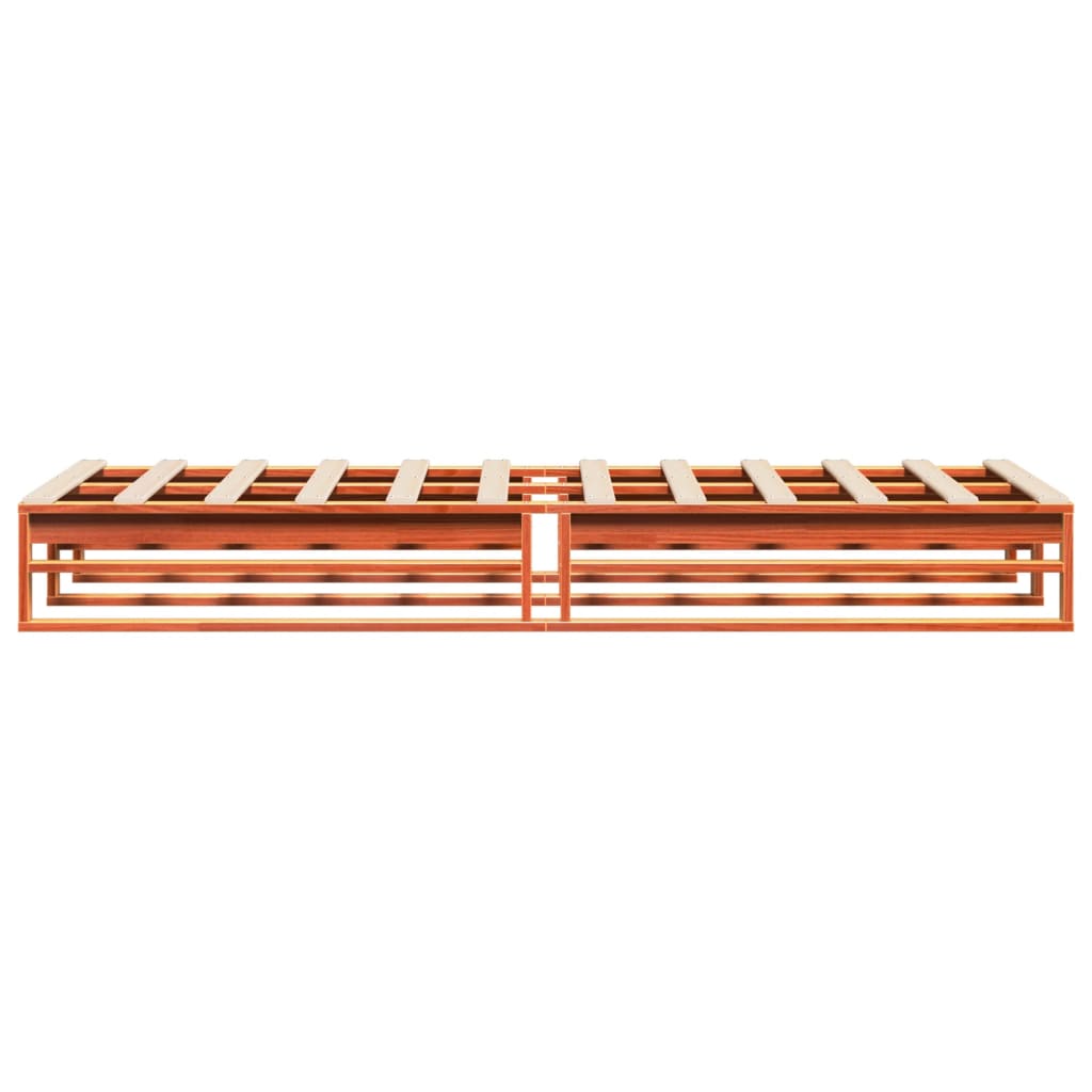 Cadre de lit sans matelas cire marron 90x190 cm bois pin massif - XIOS
