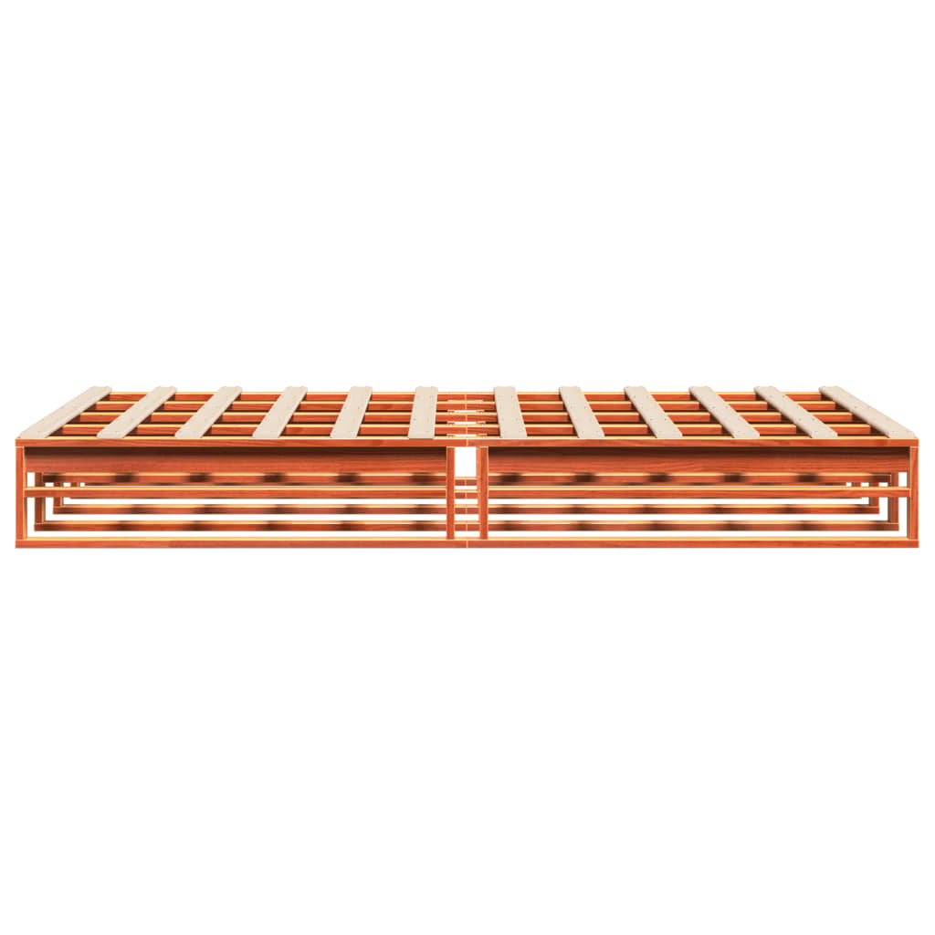 Cadre de lit sans matelas cire marron 120x190cm bois pin massif - XIOS