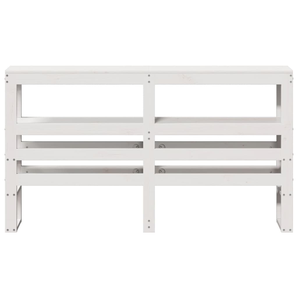 Tête de lit avec étagères blanc 140 cm bois massif de pin