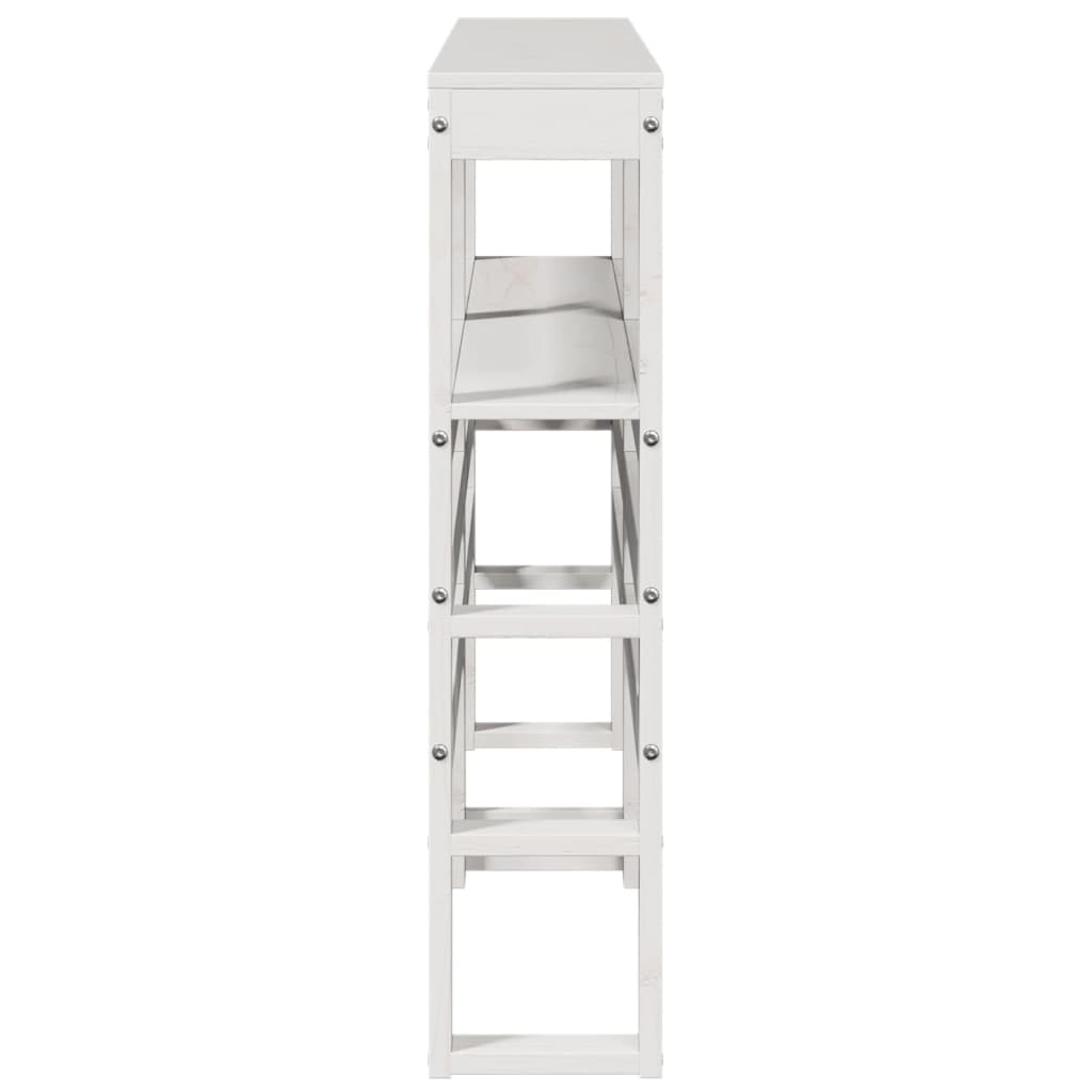 Tête de lit avec étagères blanc 140 cm bois massif de pin