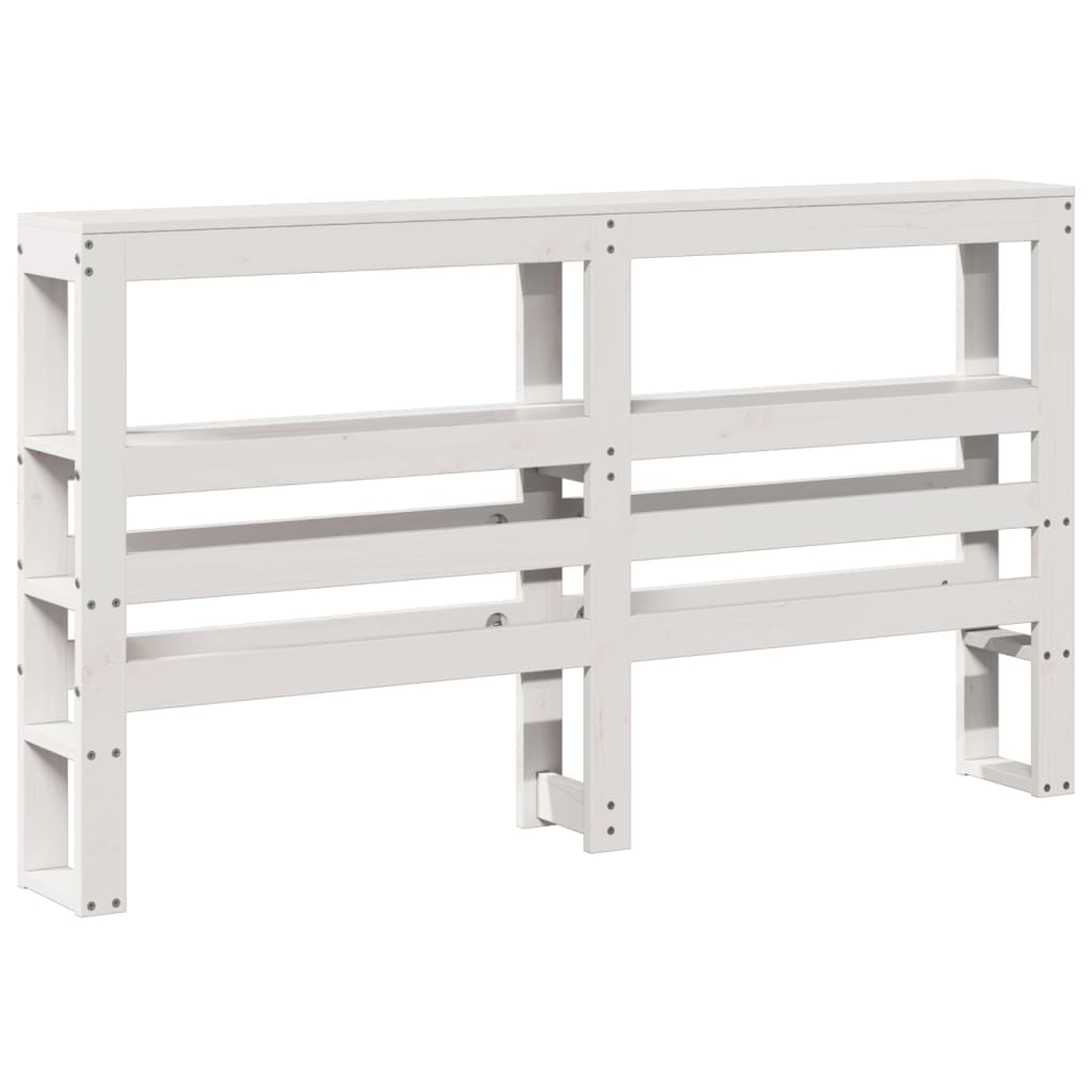 Tête de lit avec étagères blanc 140 cm bois massif de pin