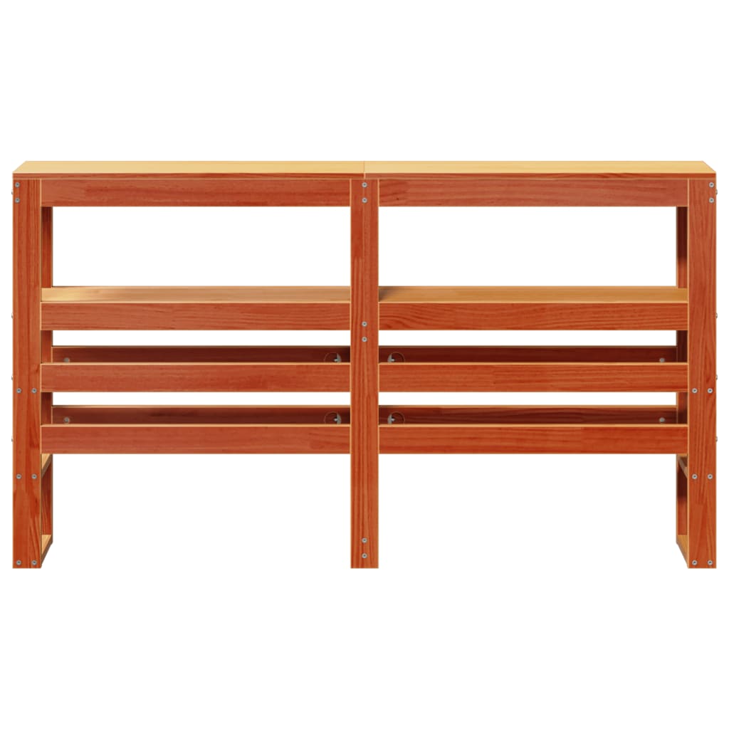 Tête de lit avec étagères marron cire 135 cm bois massif de pin - XIOS