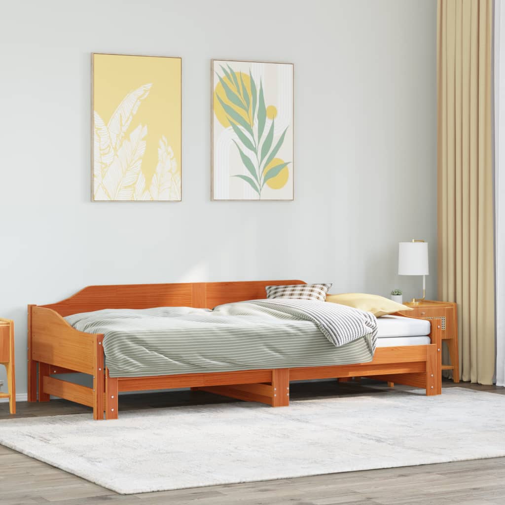 Lit de jour et lit gigogne sans matelas 90x200 cm bois massif - XIOS