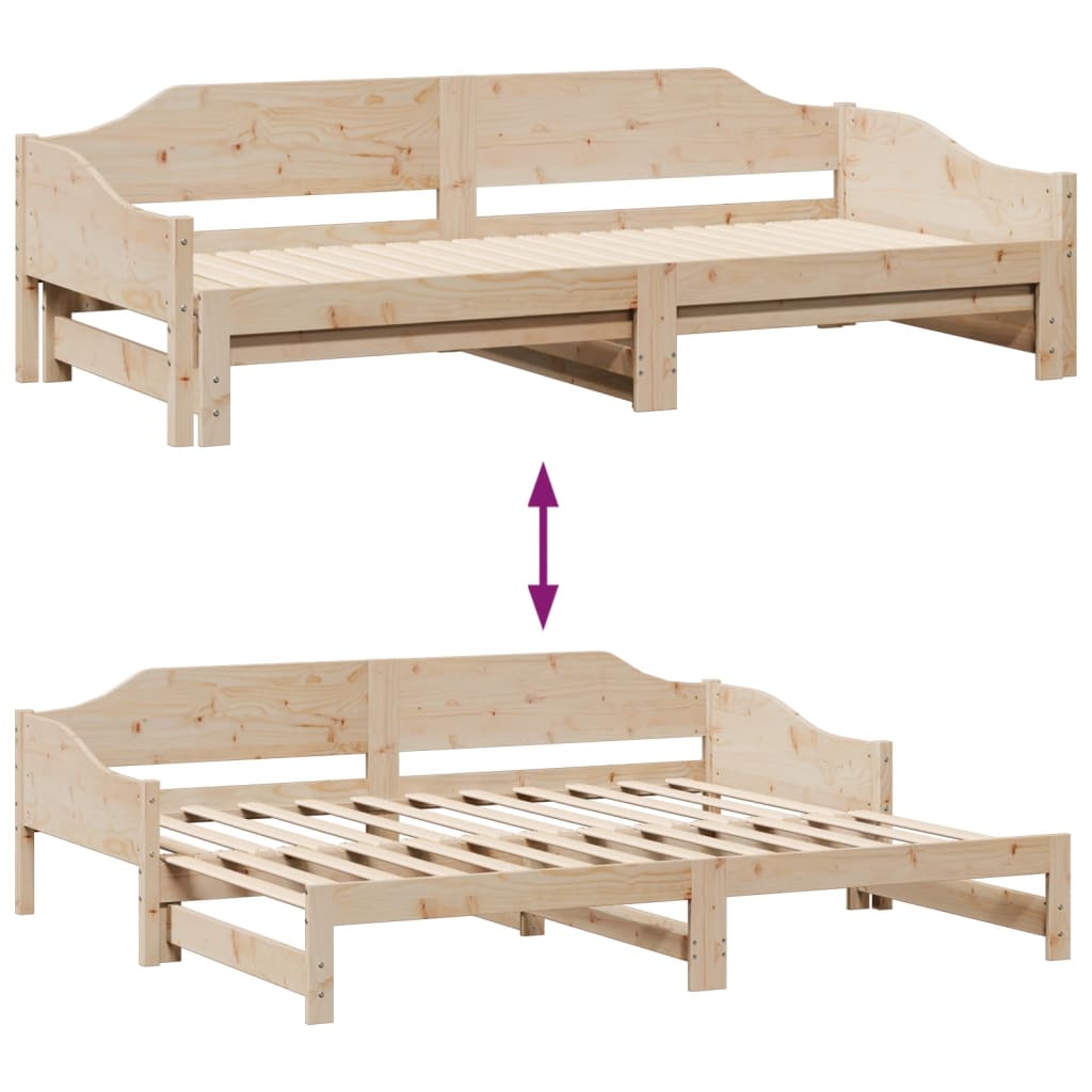 Lit de jour et lit gigogne sans matelas 90x190 cm bois massif - XIOS