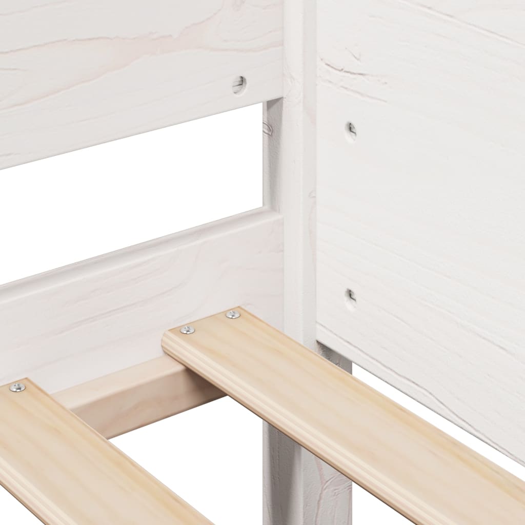 Cadre de lit sans matelas blanc 80x200 cm bois massif de pin - XIOS