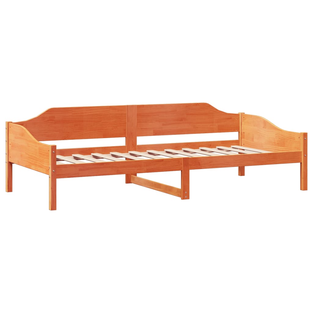 Cadre de lit sans matelas cire marron 80x200 cm bois pin massif - XIOS
