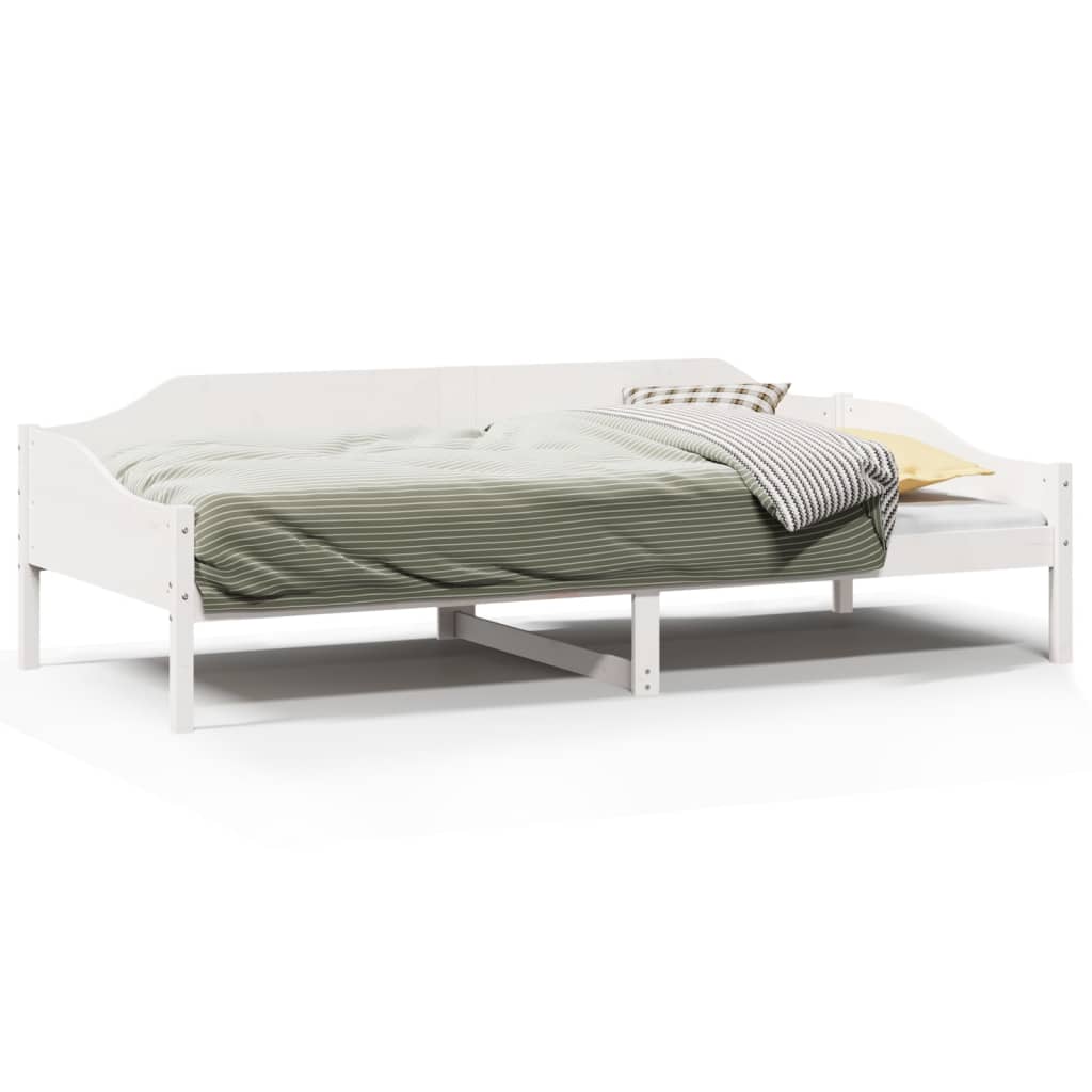 Cadre de lit sans matelas blanc 90x200 cm bois de pin massif - XIOS