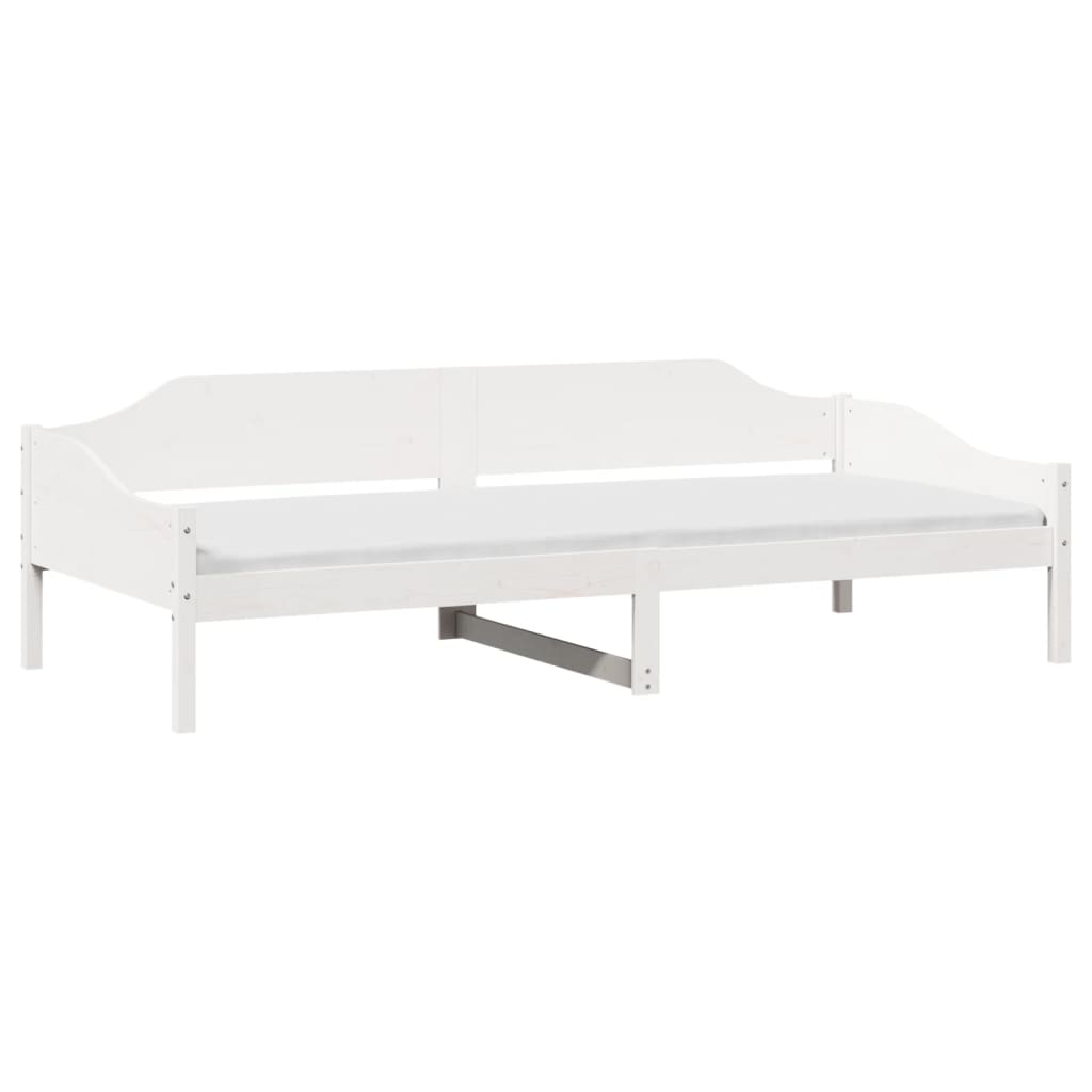 Cadre de lit sans matelas blanc 90x190 cm bois de pin massif - XIOS