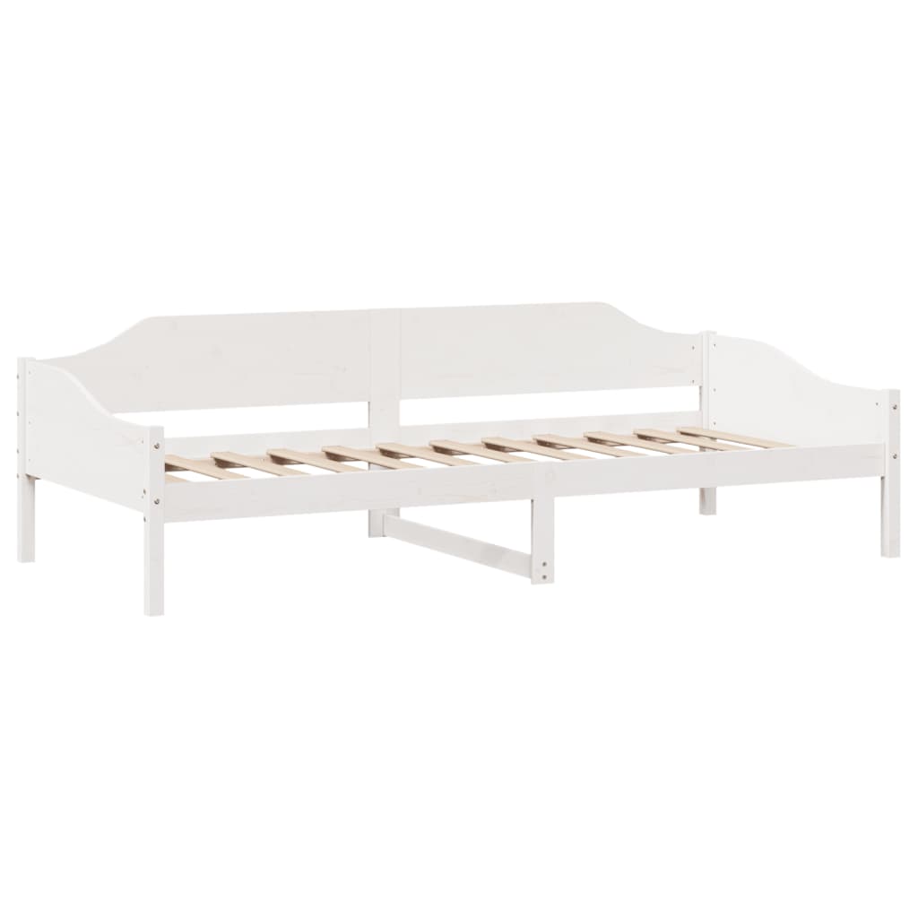 Cadre de lit sans matelas blanc 90x190 cm bois de pin massif - XIOS