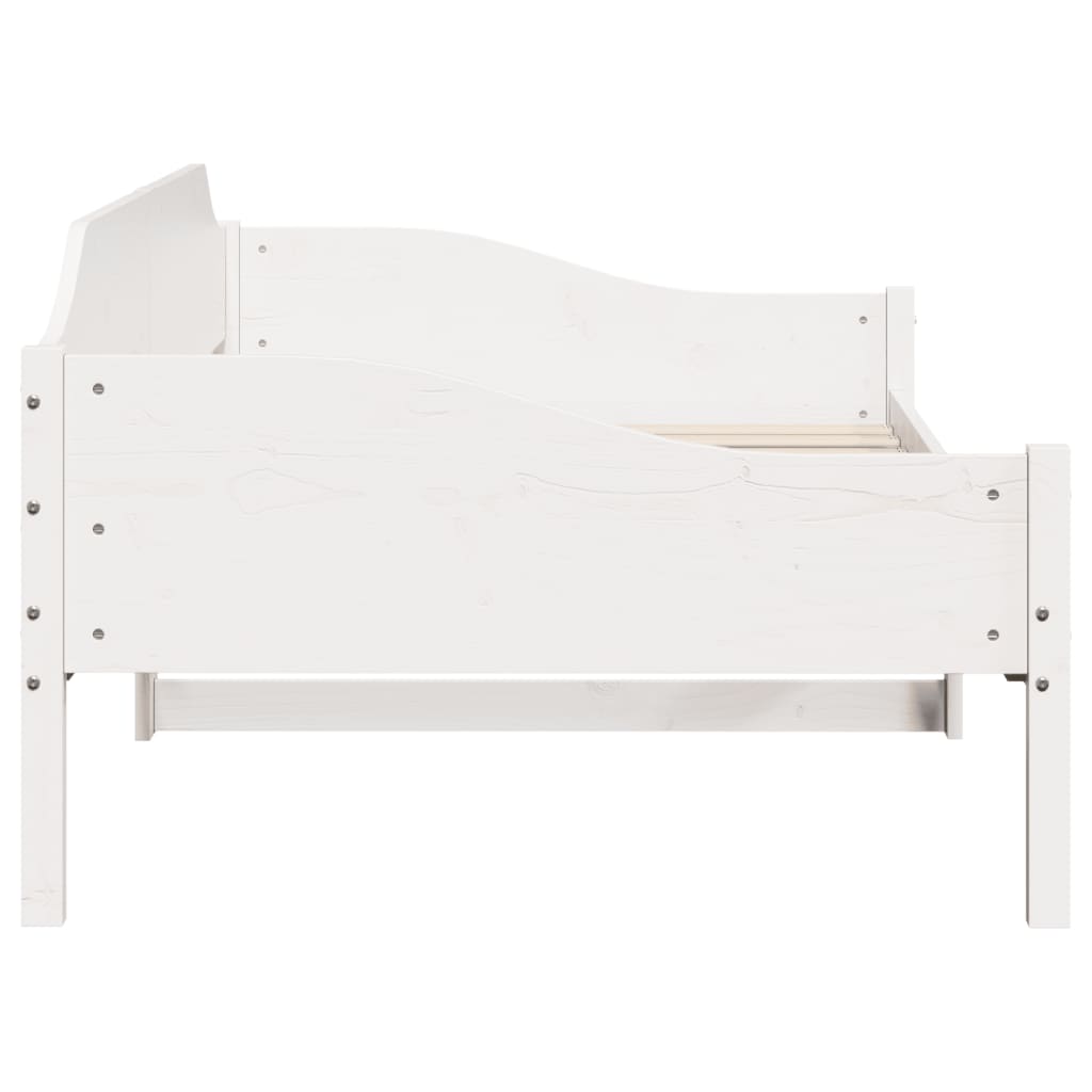 Cadre de lit sans matelas blanc 90x190 cm bois de pin massif - XIOS
