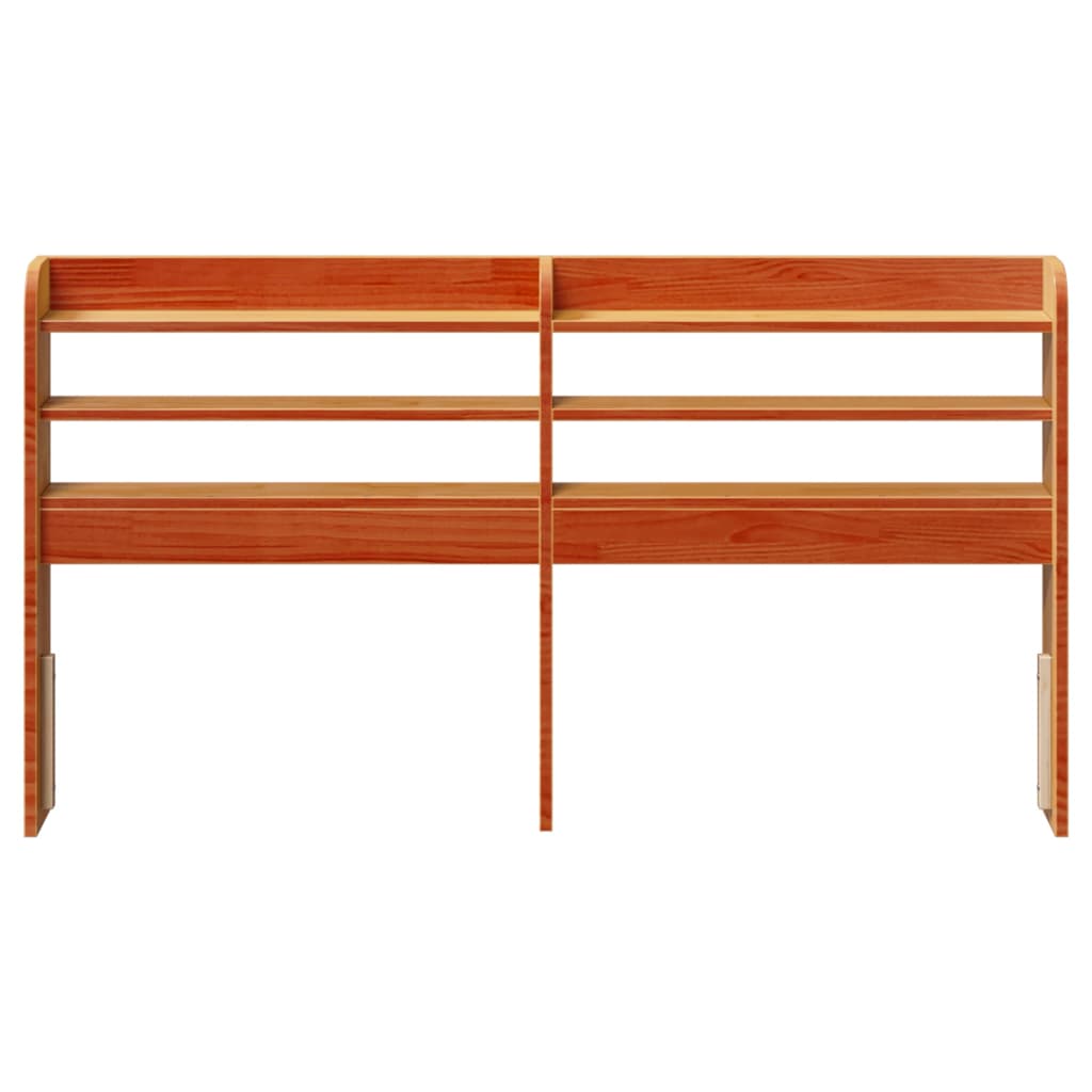 Tête de lit avec étagères marron cire 150 cm bois massif de pin - XIOS