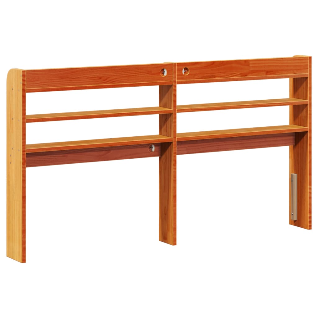 Tête de lit avec étagères marron cire 140 cm bois massif de pin - XIOS