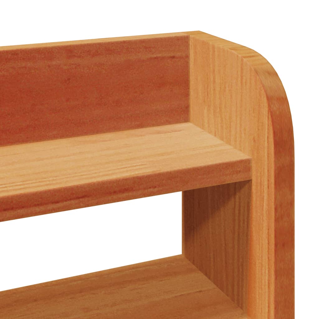 Tête de lit avec étagères marron cire 135 cm bois massif de pin - XIOS