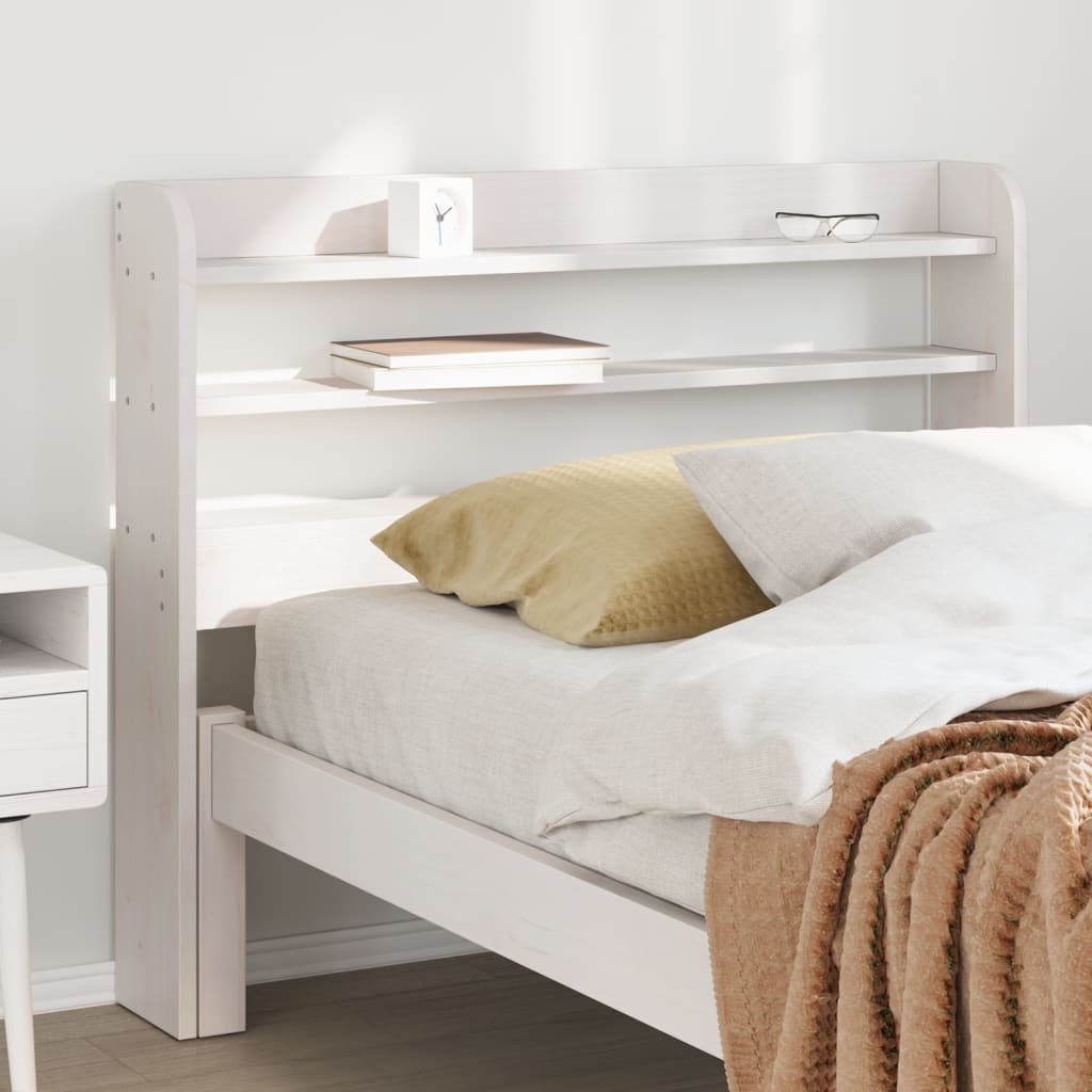 Tête de lit avec étagères blanc 100 cm bois massif de pin - XIOS