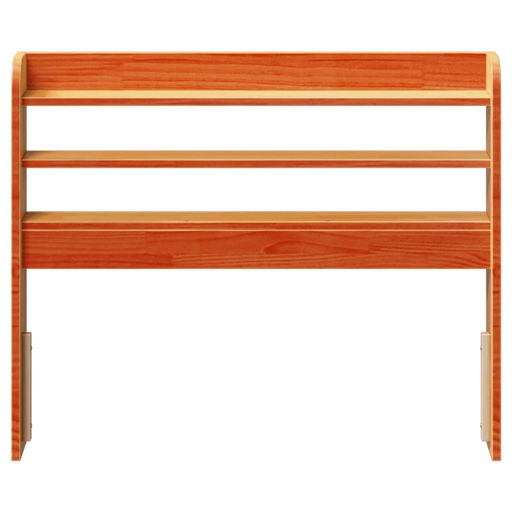 Tête de lit avec étagères marron cire 100 cm bois massif de pin - XIOS