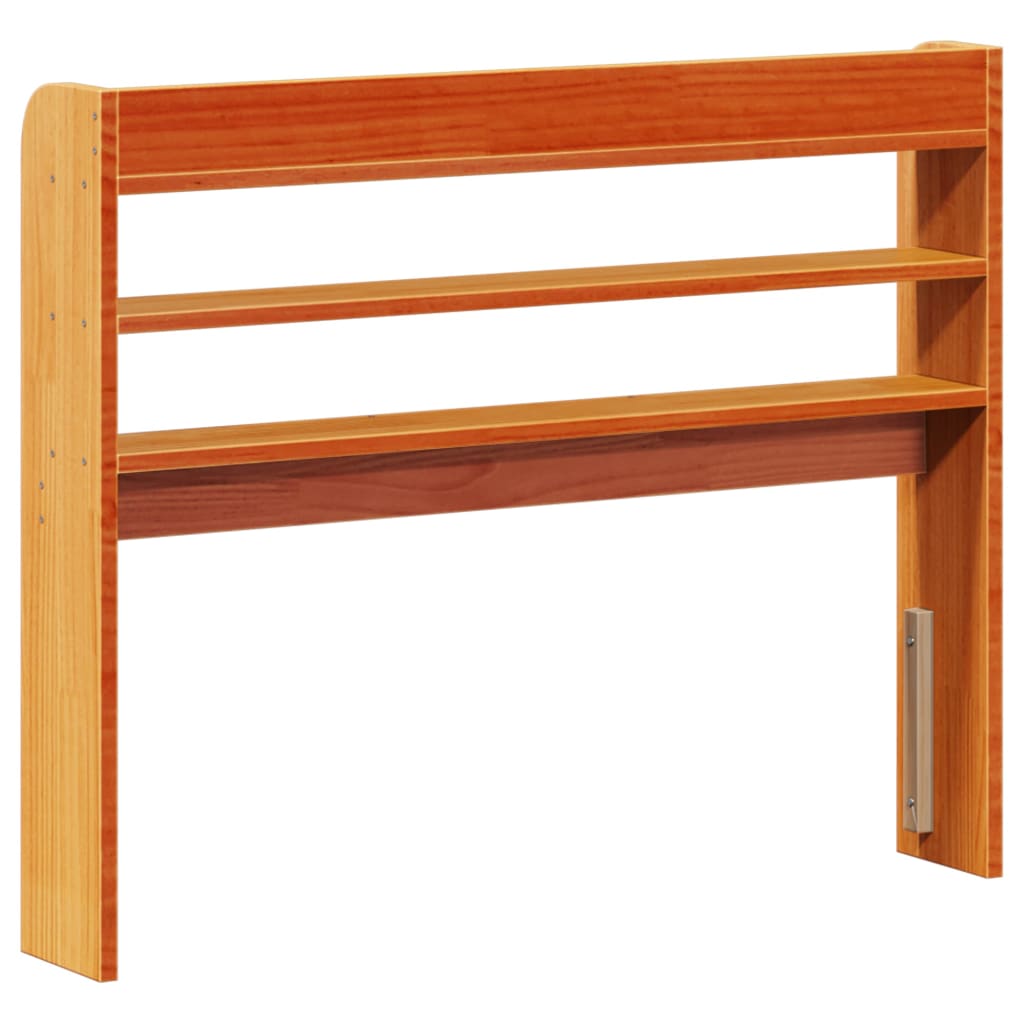 Tête de lit avec étagères marron cire 100 cm bois massif de pin - XIOS