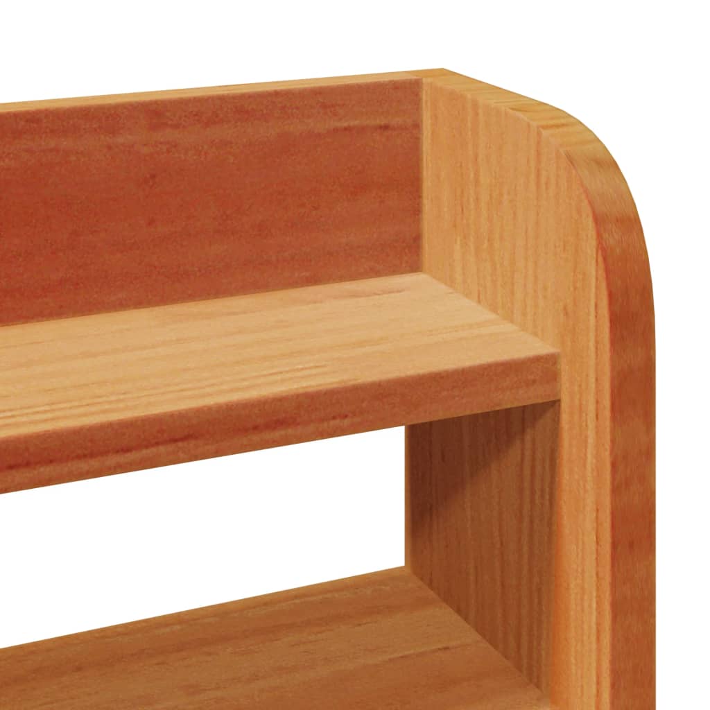 Tête de lit avec étagères marron cire 100 cm bois massif de pin - XIOS