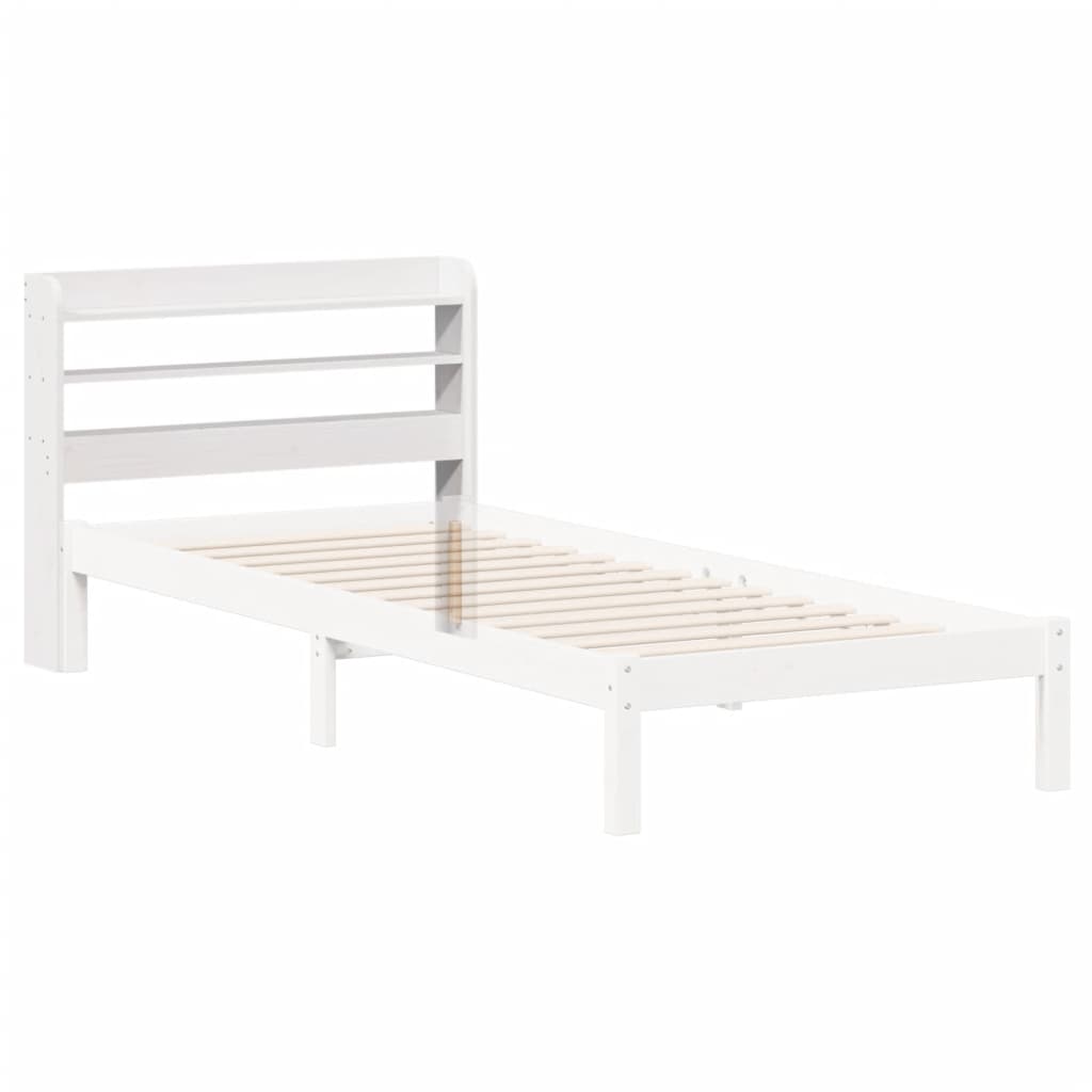 Tête de lit avec étagères blanc 75 cm bois massif de pin - XIOS