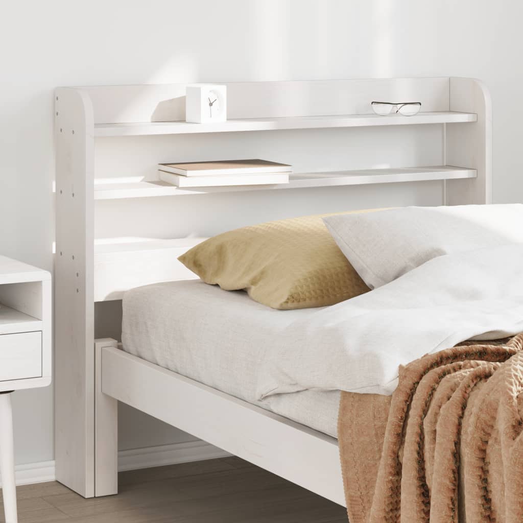 Tête de lit avec étagères blanc 75 cm bois massif de pin - XIOS