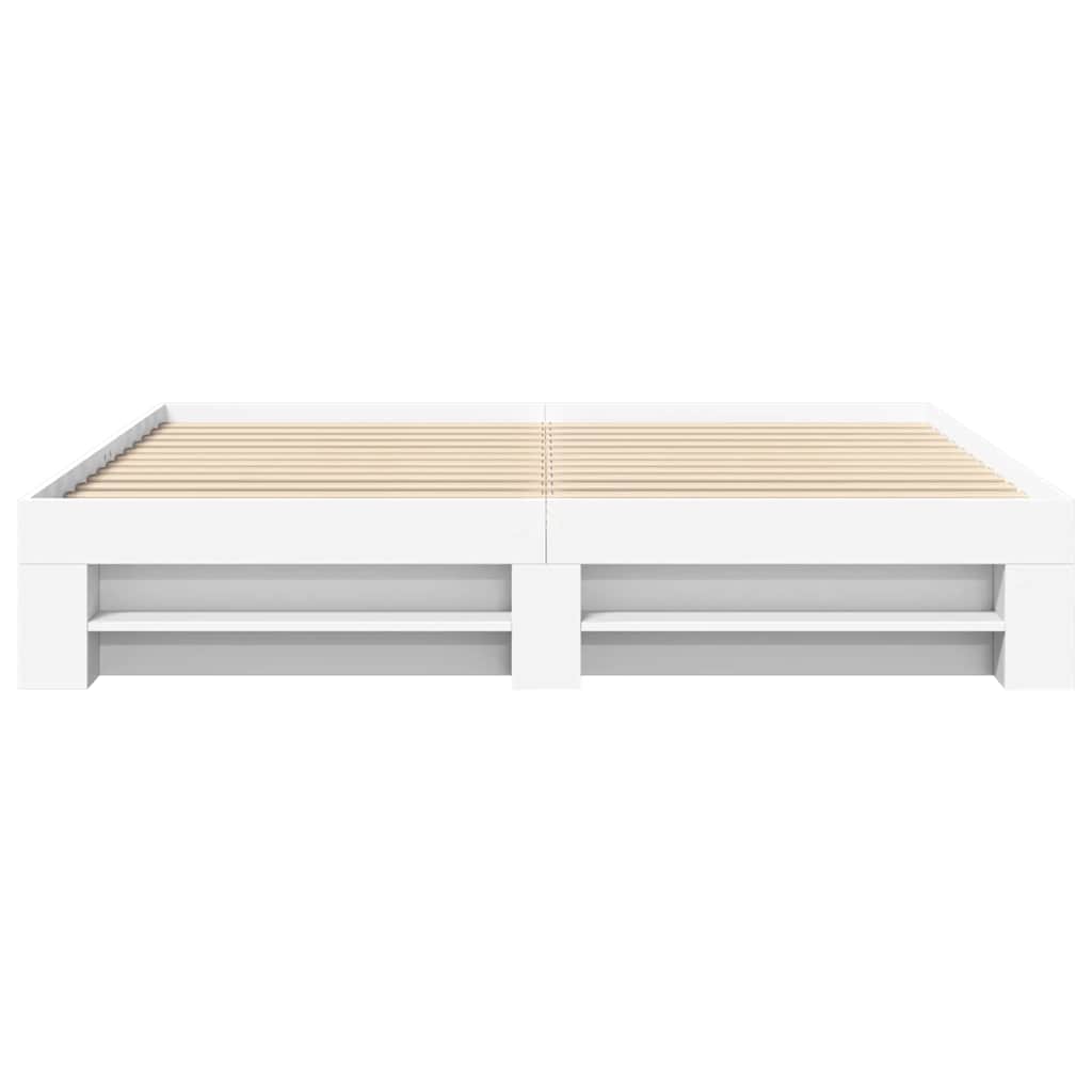 Cadre de lit sans matelas blanc 200x200 cm bois d'ingénierie - XIOS