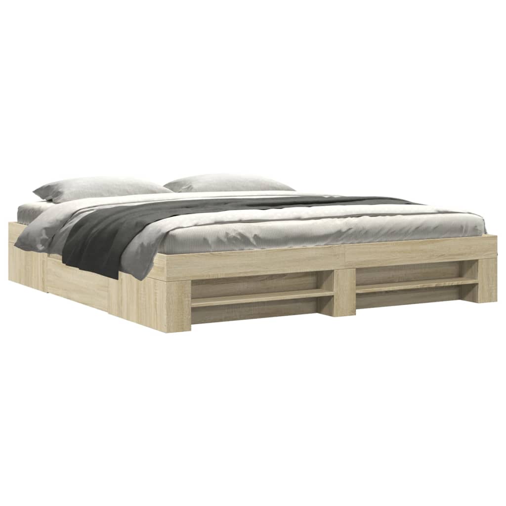 Cadre de lit sans matelas chêne sonoma 200x200 cm - XIOS