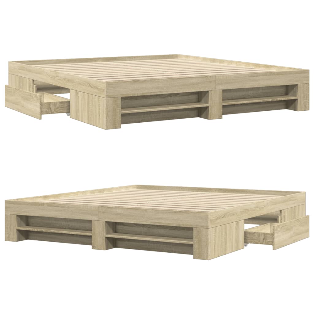 Cadre de lit sans matelas chêne sonoma 200x200 cm - XIOS