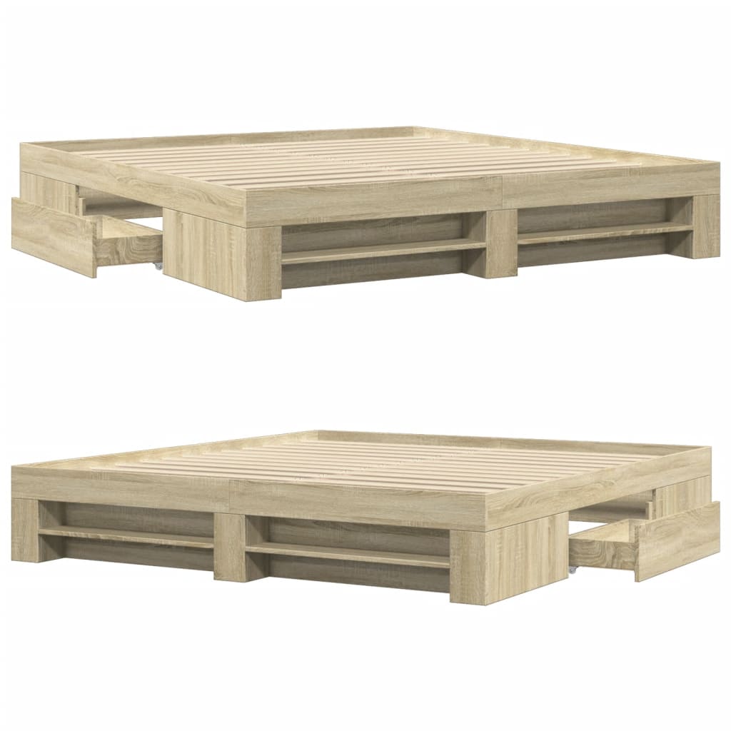 Cadre de lit sans matelas chêne sonoma 180x200 cm - XIOS