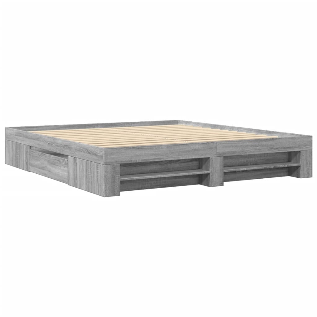 Cadre de lit sans matelas sonoma gris 180x200 cm - XIOS