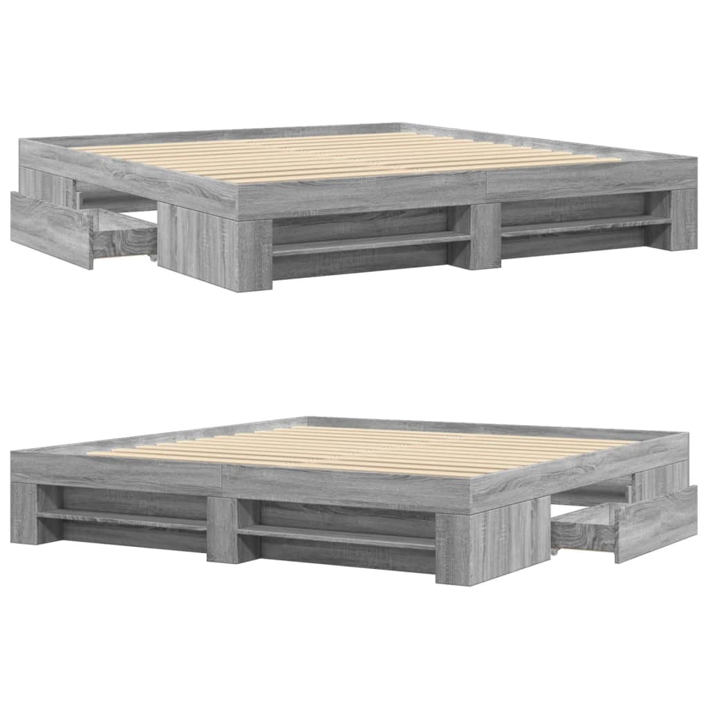 Cadre de lit sans matelas sonoma gris 180x200 cm - XIOS