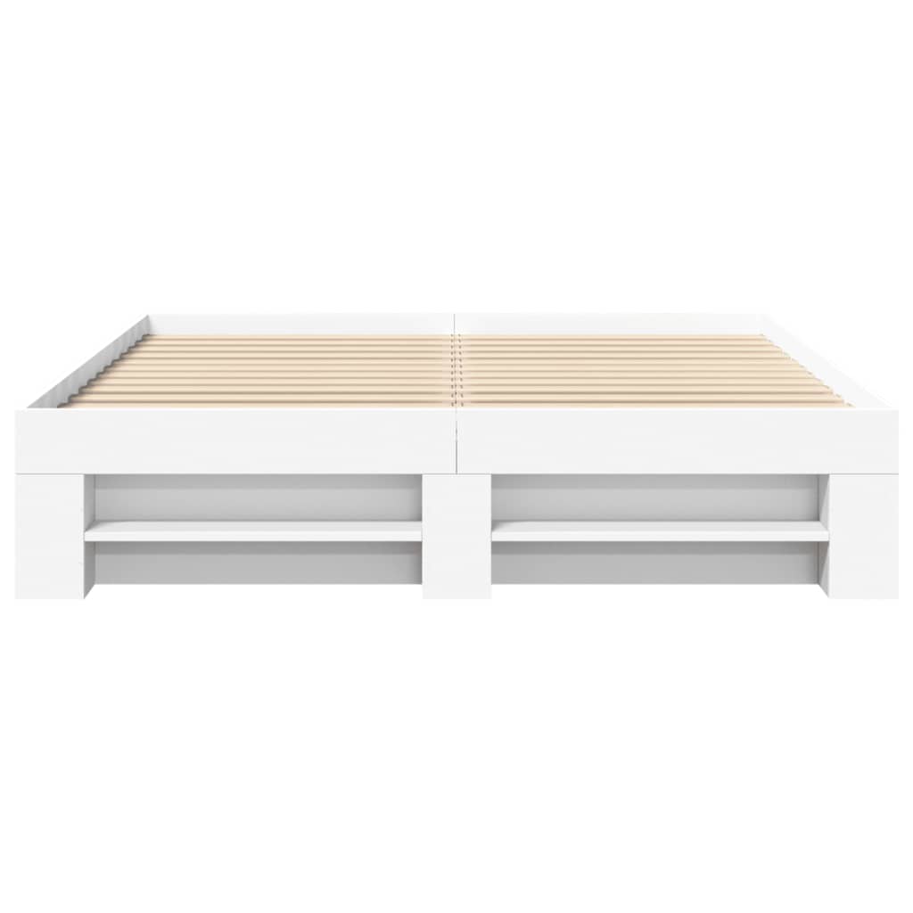 Cadre de lit sans matelas blanc 160x200 cm bois d'ingénierie - XIOS