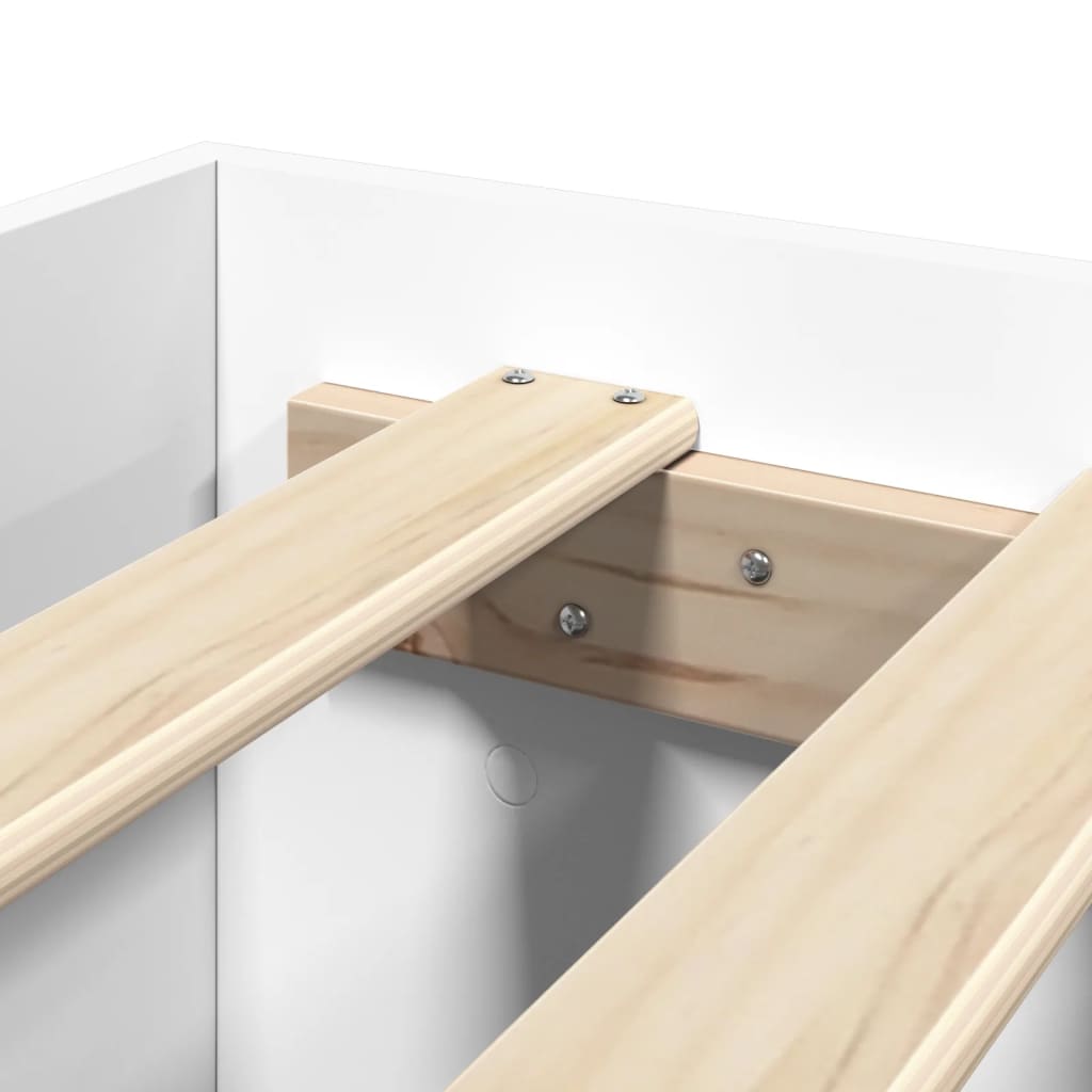 Cadre de lit sans matelas blanc 160x200 cm bois d'ingénierie - XIOS