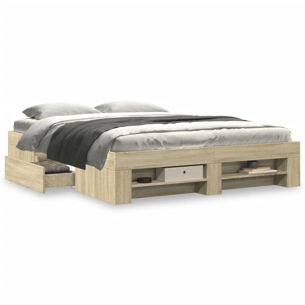 Cadre de lit sans matelas chêne sonoma 160x200 cm - XIOS