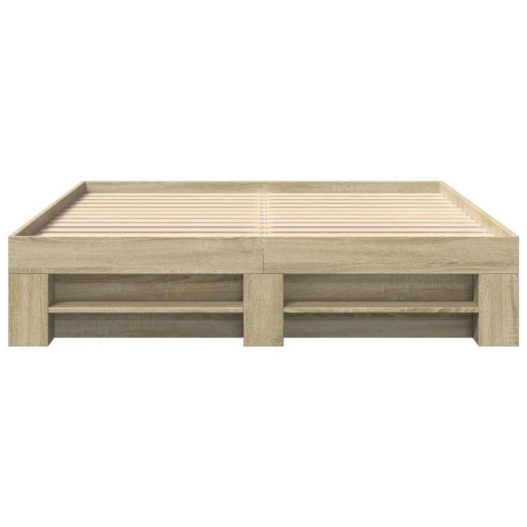 Cadre de lit sans matelas chêne sonoma 160x200 cm